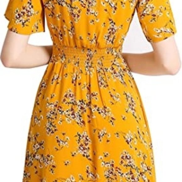 GARDENWED FLORAL CHIFFON DRESS-NWOT - Picture 5 of 6